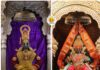 श्री विठ्ठल -रूक्मिणी मातेस पारंपारिक श्री. तुळजाभवानी पोषाखासह अलंकार परिधान